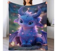 AASWDDS Dragon Mignon Impression 3D Couverture Légère en Polaire De Flannel Linge De Lit Couvre-lit Couvertures De Canapé 180×200cm
