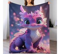 AASWDDS Dragon Mignon Plaid Couverture en Flanelle Super Douce, Couvertures en Flannel De Confortable Et Chaude, Convient À Toutes Les Saisons. 130×150cm