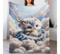 AASWDDS Dragon Mignon Plaid Polaire Canape Couverture - Jete De Canapé en Flannel, Doux Chaude, pour Le Voyage Lit, Fit All-Season 150×200cm