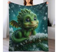 AASWDDS Dragon Mignon Polaire Couverture en Flanelle Flannel, Couvertures Confortable Douce pour Lit, Sofa Et Canapé-Lit 180×200cm