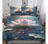 AASWDDS Lotus Ensemble De Literie Housse De Couette, Ultra Doux Microfibre 2 Pièces avec Taie d'oreiller, pour Enfants Adultes Single(135x200cm)