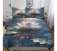 AASWDDS Lotus Parure De Lit avec Housse De Couette Et Taies d'oreiller, 3 Pièces Ensemble Ultra Doux Microfibre Hypoallergénique Double (200x200cm)