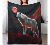 AASWDDS Loup Couverture Chaude Et Confortable Douce, Couvertures Flannel, Lavable À La Machine Facile À Manipuler, 100×130cm