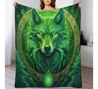 AASWDDS Loup Couverture Polaire - Couvertures De Canapé en Peluche Flannel Douce Et Moelleuse pour Lit 100×130cm