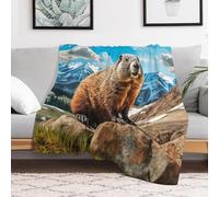 AASWDDS Marmotte Couverture Polaire - Couvertures De Canapé en Peluche Flannel Douce Et Moelleuse pour Lit 140×180cm