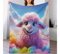 AASWDDS Mouton Mignon Couverture pour Enfants Adultes - Flannel, Couvertures Douce - Respirante, Hypoallergénique, pour Lit Ou Canapé 140×180cm