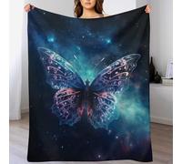 AASWDDS Papillon Couverture pour Enfants Adultes - Flannel, Couvertures Douce - Respirante, Hypoallergénique, pour Lit Ou Canapé 100×130cm