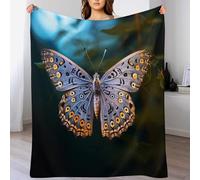 AASWDDS Papillon Plaid Polaire Canape Couverture - Jete De Canapé en Flannel, Doux Chaude, pour Le Voyage Lit, Fit All-Season 150×200cm