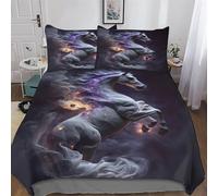 AASWDDS Pégase du Destin Parure De Lit Microfibre De Housses De Couette 3 Pièces Ensemble De Housse Couette avec Taies d'oreiller pour Enfants King(220x240cm)