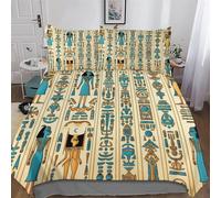 AASWDDS Pharaons d'Égypte Housse De Couette 3 Pièces Microfibre Parure De Lit en, pour Adultes Enfant, Housse Couette Et Taies d'oreiller Double (200x200cm)