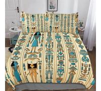 AASWDDS Pharaons d'Égypte Parure De Lit avec Housse De Couette Et Taies d'oreiller, 2 Pièces Ensemble Ultra Doux Microfibre Hypoallergénique Single(135x200cm)