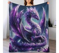 AASWDDS Polaire Dragon Mignon Couverture en Flannel Couche Douce Et Confortable - Couvertures Lit, Plaid Canape Chaud 100×130cm
