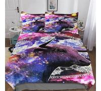 AASWDDS Taureau Zodiac Wall Art Housse De Couette 2 Pièces Microfibre Parure De Lit en, pour Adultes Enfant, Housse Couette Et Taies d'oreiller Single(135x200cm)