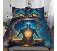 AASWDDS Univers Zen ésotérique Parure De Lit De Microfibre Douce Confortable, pour Enfants Adultes Housse De Couette avec Taie d'oreiller Assortie Double (200x200cm)