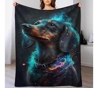 AASWDFR Dachshund Chien Impression 3D Couverture Légère en Polaire De Flannel Linge De Lit Couvre-lit Couvertures De Canapé 180×200cm