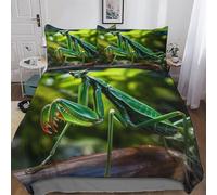 AASWDFR mante Religieuse Parure De Lit pour Enfants Adultes Housse De Couette Et Taies d'oreiller 3 Pièces Douce Microfibre Housse De Couette King(220x240cm)
