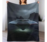 AASWDFR OVNI Couverture Duveteuse Douce Légère Couvertures en Peluche Souple pour Lit Sofa Canapé-lit 130×150cm