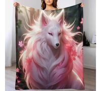 AASWSWW Animal Renard Plaid Couverture Polaire, Couvertures en Toute Saison Légère Chaude Douce Moelleuse pour Lit Et Canapé-lit （100×130cm）