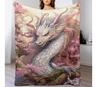AASWSWW Cherry Japanese Dragon Impression 3D Couverture Légère en Polaire De Flannel Linge De Lit Couvre-lit Couvertures De Canapé （100×130cm）