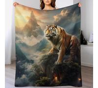 AASWSWW Couverture Polaire Flannel Tigre Doux Thermique pour Lit Et Canapé pour Améliorer Le Sommeil （150×200cm）