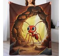 AASWSWW Couverture Polaires en Animal Fourmi, Couvertures Moelleuses, Flannel Légère Super Douce avec Imprimé pour Canapé, （130×180cm）