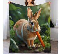 AASWSWW Couverture Polaires en Lapin Mignon, Couvertures Moelleuses, Flannel Légère Super Douce avec Imprimé pour Canapé, （180×200cm）