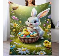 AASWSWW Couverture Polaires en Lapin Mignon, Couvertures Moelleuses, Flannel Légère Super Douce avec Imprimé pour Canapé, （150×200cm）