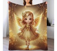 AASWSWW Couverture Polaires en Petit Ange Mignon, Couvertures Moelleuses, Flannel Légère Super Douce avec Imprimé pour Canapé, （180×200cm）