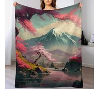 AASWSWW Japanese Cerise Blossoms Impression 3D Couverture Légère en Polaire De Flannel Linge De Lit Couvre-lit Couvertures De Canapé (140×180cm)