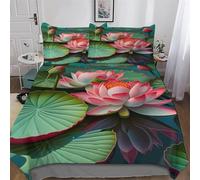 AASWSWW Lotus Ensemble De Literie Housse De Couette, Ultra Doux Microfibre 3 Pièces avec Taie d'oreiller, pour Enfants Adultes Double (200x200cm)