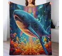 AASWSWW The Baleine Plaid Polaire Canape Couverture - Jete De Canapé en Flannel, Doux Chaude, pour Le Voyage Lit, Fit All-Season （100×130cm）