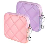 Aatacas Lot de 2 sacs de rangement pour serviettes hygiéniques rembourrées et portables pour adolescents/serviettes hygiéniques/petits tampons