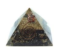 Aatm - Pyramide Reiki en orgonite et tourmaline noire stimulée pour soin des chakras (pierre de protection contre les énergies négatives)
