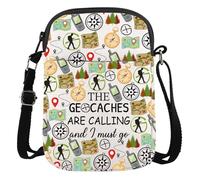 AATOP Sac à bandoulière pour amoureux de géocache, cadeau de géocache, cadeau de géocache, sac portefeuille chasseur de trésor, Geocaches Calling 3cb, large