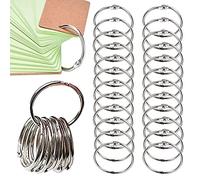 Aatpuss 100 Pièces Anneau de Reliure à Feuilles Mobiles en Métal, 35mm Anneaux de Reliure en Fer, Nickelé en Surface, Adaptés pour Ranger les clés, Relier les Pages Détachées et les Albums Photo