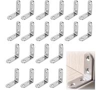 Aatpuss 20 Pièces 90 Degré Angle Droit Support, Code d'Angle de Fixation En Argent, Support de Meuble en Acier Inoxydable en Forme de L, Raccord d'Angle 90°en Métal Pour Bois, Étagères(40x40mm)
