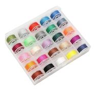 Aatpuss 25 Couleurs Canette Prérembobinée Fil à Coudre Avec Boîtier Transparent Compatible Brother Singer Janome Machine à Coudre Broderie