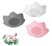Aatpuss 3 Pièces Porte-Savon Lotus, Porte-Savon en Silicone Lotus, Boîte à Savon Lotus Confort, pour Salle de Bain, Cuisine, Salle de Douche, Buanderie ou Vestiaire(Trois Couleurs)