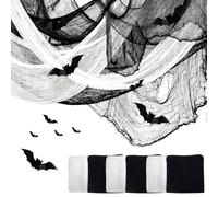 Aatpuss 6 PCS Tissu Effrayant Halloween 183x76cm,avec 16 3D Chauve-Souris