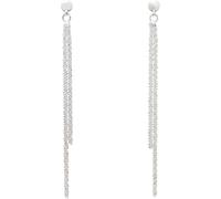 Aatpuss Boucles d'Oreilles Pendantes Avec Pampille, Avec Bouchons Anti-Dérapants, Boucles D'Oreilles Longues, Boucles d'Oreilles à Pompons Scintillant, Convient Aux Oreilles Sensibles(Fringe 5,8Cm)