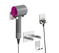Aatpuss Mural Support Pour Sèche-Cheveux, Porte Seche Cheveux, Support Sèche-Cheveux Mural Adhesif, Rangement Salle De Bain Pour Cosmétiques,Fer à Friser, Lisseur