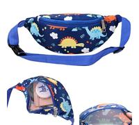 Sac Banane en Toile Dinosaure, Sac Bandoulière Mignon Sac de Poitrine, Sacs Banane Enfant de Sport Vélo à Dos Waist Fanny Pack Running Outdoor Sport de Randonnée, Bleu