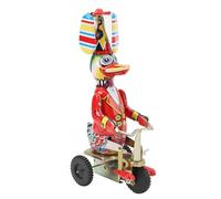 Aatraay Canard sur Vélo en étain, Jouet Tricycle à Remonter Mécanique Vintage Fait à la Main, Cadeau de Collection Unique avec Charme Rétro, pour la Décoration de la Maison et du