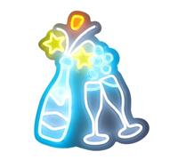 Aatraay Enseigne au Néon LED, Charmant Design Champagne alimenté par USB, Panneau Acrylique à luminosité Réglable, avec Plaque Arrière Transparente pour Décoration de Salon, Bar,