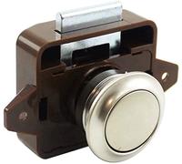 Aatraay Serrure à Bouton-poussoir, Fonction de Poignée, Serrure de Porte de Tiroir D'armoire avec Poignée de Secousse pour Meubles de Bateau Marin RV 14-22mm (Brun)