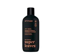 AATTITUDE Shampooing & Après-Shampooing 2 en 1 pour Homme, Nourrissant, Cheveux Secs, Ingrédients d’Origine Naturelle, Végane, Extrait de Panthénol & Ginseng, Parfum Patchouli & Bourbon, 415 mL
