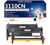 aauot 3110CN 310-8395 310-8397 310-8399 310-8401 Cartouche de Toner Compatible pour Dell 3110CN 3130CN 3115CN Imprimantes, Impression en Grand Volume,Black-2 Pack