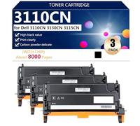 aauot 3110CN 310-8395 310-8397 310-8399 310-8401 Cartouche de Toner Compatible pour Dell 3110CN 3130CN 3115CN Imprimantes, Impression en Grand Volume,Black-3 Pack