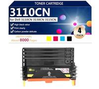 aauot 3110CN Cartuccia Toner (Con Chip) di Ricambio 310-8395 310-8397 310-8399 310-8401 per Dell 3110CN 3130CN 3115CN Stampante,BCMY-1 Set