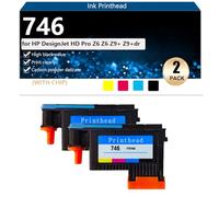 aauot 746 P2V25A Tête d'impression Compatible | Tête d'impression pour HP DesignJet HD Pro Z6 Z6dr Z9+ Z9+dr Large Format Imprimantes, Nette et Précise,2 pack-color